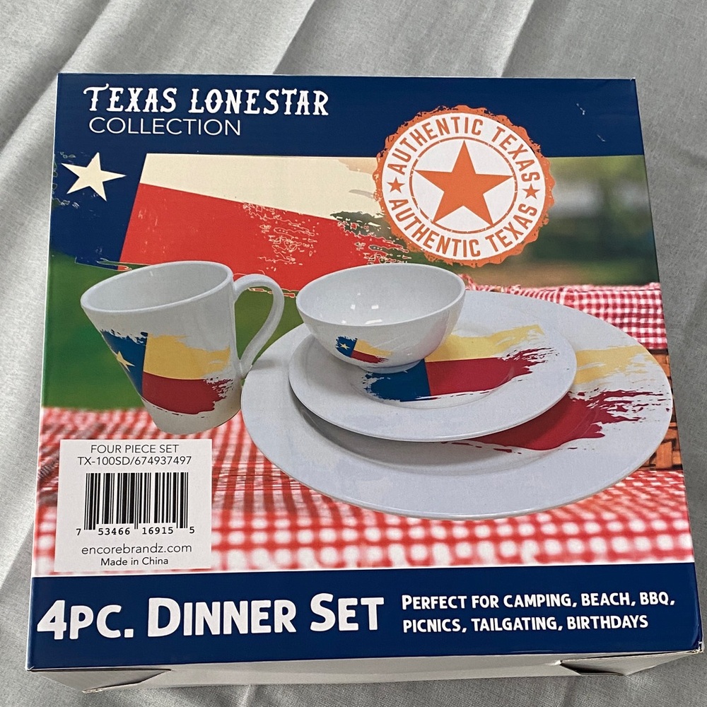 4pc Dinner Set - Red, Blue, Yellow